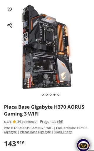 Placa Base Gigabyte H370 AORUS Gaming 3 WIFI