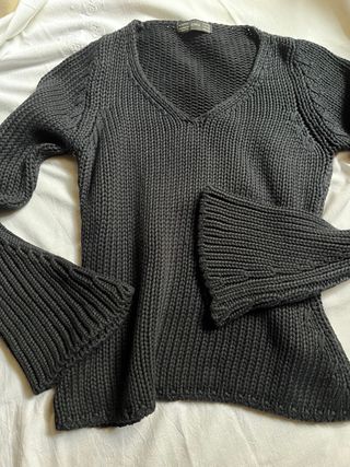 Jersey Zara Negro Manga Ancha