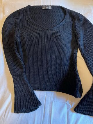 Jersey Zara Negro Manga Ancha