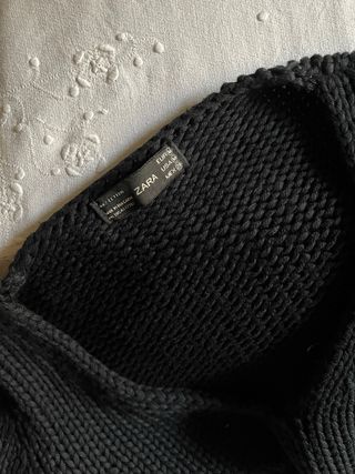 Jersey Zara Negro Manga Ancha