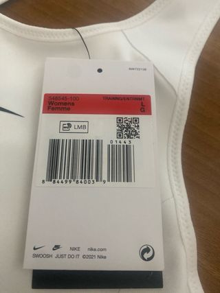 Top deportivo Nike blanco mujer