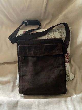 Bandolera serraje Zara Man marrón