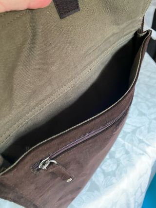 Bandolera serraje Zara Man marrón