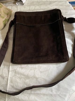 Bandolera serraje Zara Man marrón