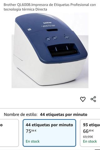 Brother QL600B.Impresora de Etiquetas Profesional con tecnología térmica Directa