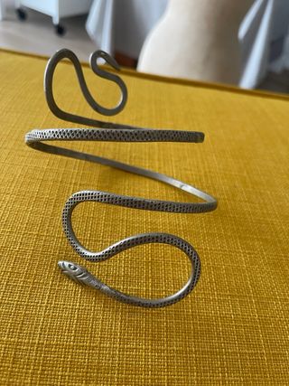 Brazalete étnico serpiente plata