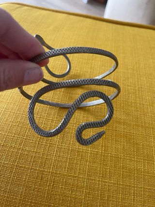 Brazalete étnico serpiente plata