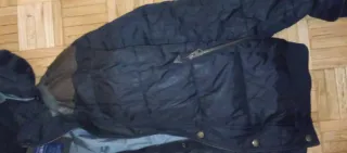 Abrigo cazadora Plumas capucha desmontable negra n