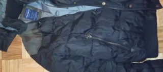 Abrigo cazadora Plumas capucha desmontable negra n