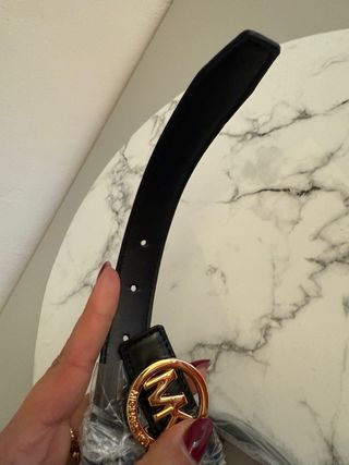 Cintura Michael Kors Nera Oro Logo MK