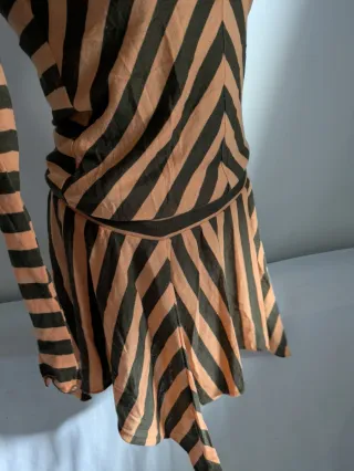 Vestido Miss Sixty Lana Rayas Asimétrico y2k 2000s