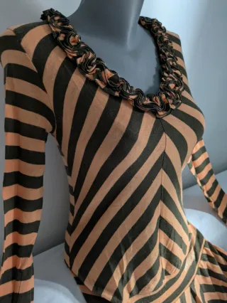 Vestido Miss Sixty Lana Rayas Asimétrico y2k 2000s