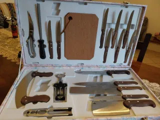 Set Coltelli Cofanetto Cucina Legno Metallo