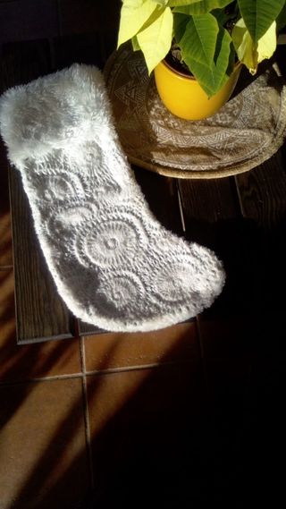 Calcetín Decoración Navideña Blanco