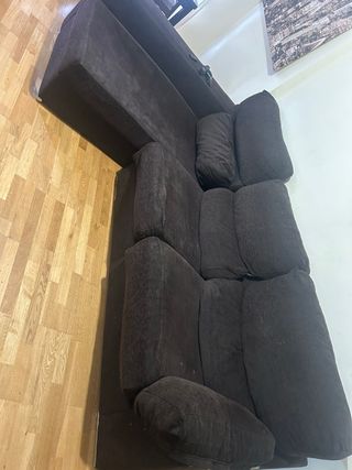 Sofá modular de tela marrón