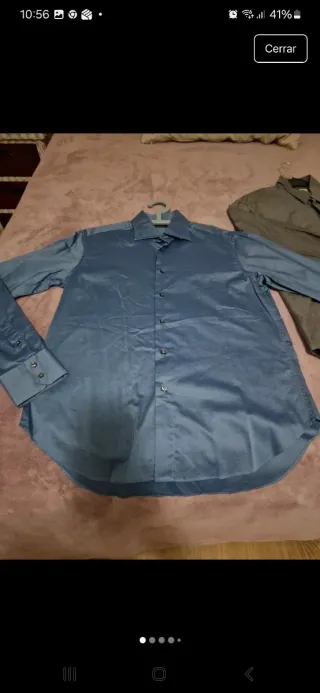 Camisa Zara Fiesta Azul Talla L