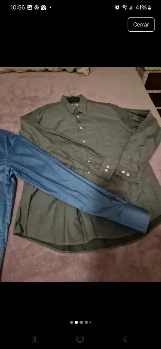 Camisa Zara Fiesta Azul Talla L