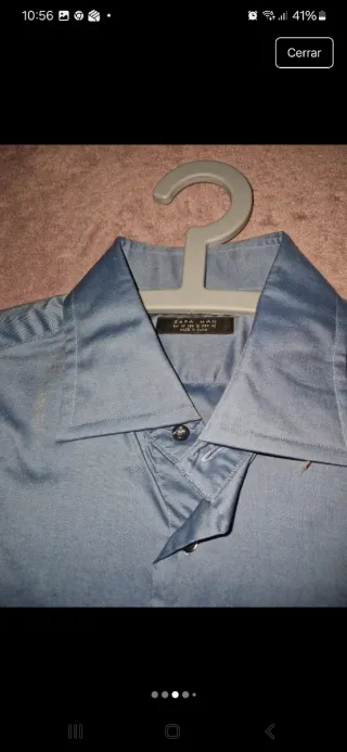 Camisa Zara Fiesta Azul Talla L