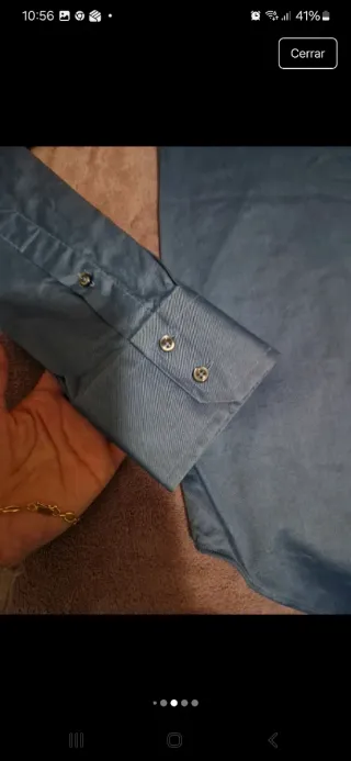 Camisa Zara Fiesta Azul Talla L