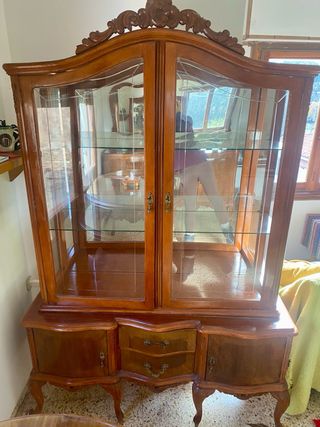 Vitrina antigua madera y cristal