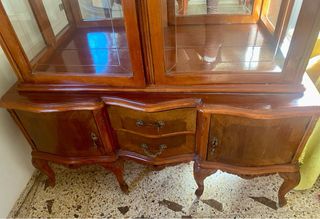 Vitrina antigua madera y cristal