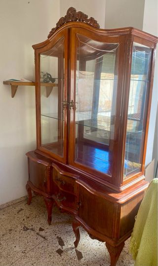 Vitrina antigua madera y cristal