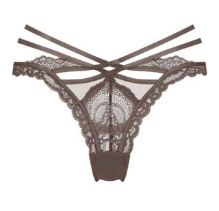 Braguita de encaje marrón lenceras.