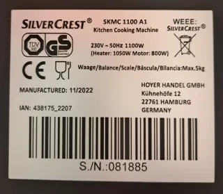 Robot Cocina SilverCrest Monsieur Cuisine Connect