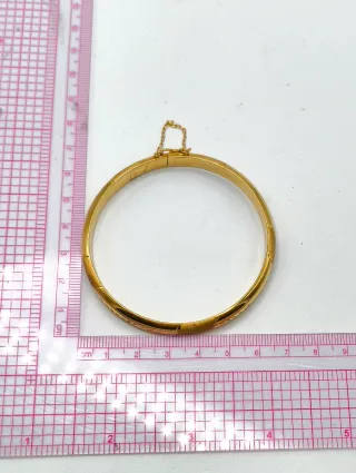 Pulsera caña oro 18kt tallas y cadena seguridad