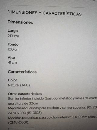 Cama nido KUMLA madera natural 90cm