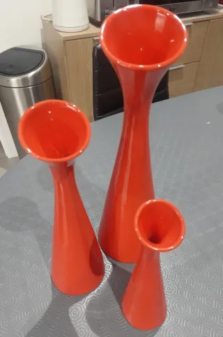 Conjunto 3 Jarras Solitárias Vermelhas