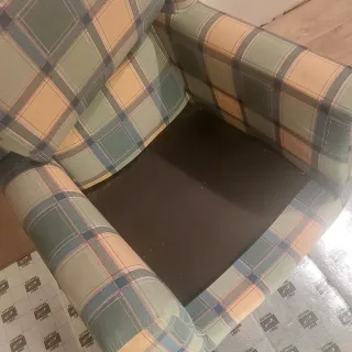 Butaca orejera tela cuadros