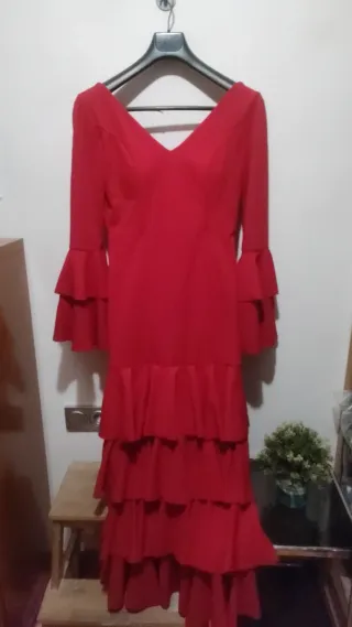 Vestido flamenco rojo volantes
