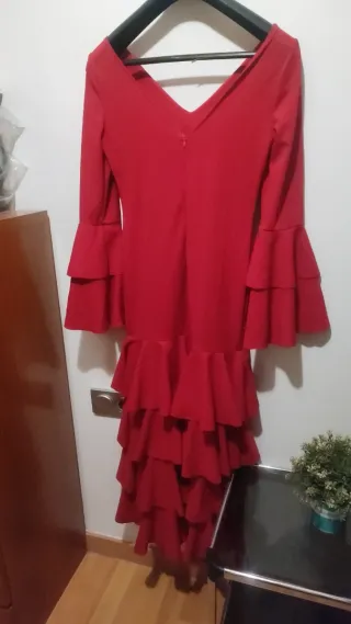 Vestido flamenco rojo volantes