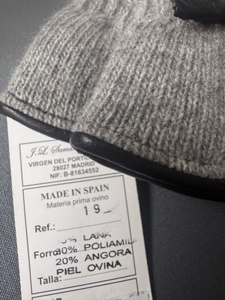 Guantes de lana JPS grises y negros