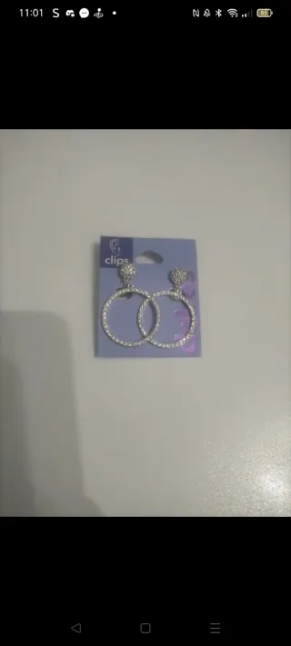 Orecchini Clips cerchio brillantinati