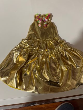 Vestido dorado Nancy con lentejuelas