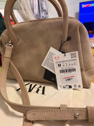 Bolso Zara Piel Beige
