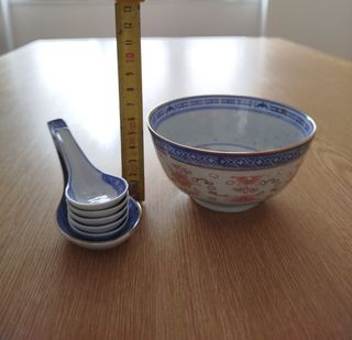 Set Ciotola e 6 Cucchiaini Stile Cinese