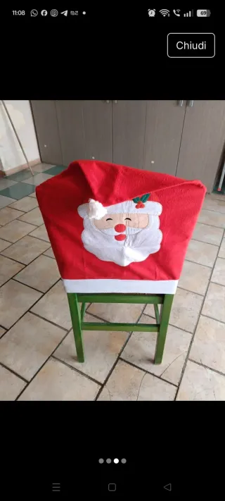 6 Copri sedia Babbo Natale