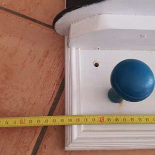 Peana-Perchero Madera Blanco y Azul