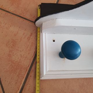 Peana-Perchero Madera Blanco y Azul