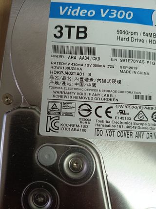 Toshiba Disco duro de transmisión de vídeos V300