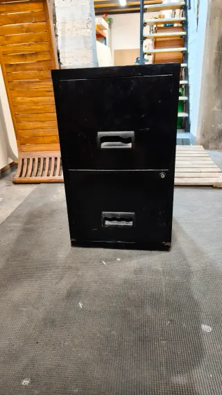 Archivio metallico 2 cassetti nero