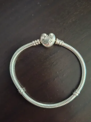 Pulsera Pandora Cierre Corazón Plata