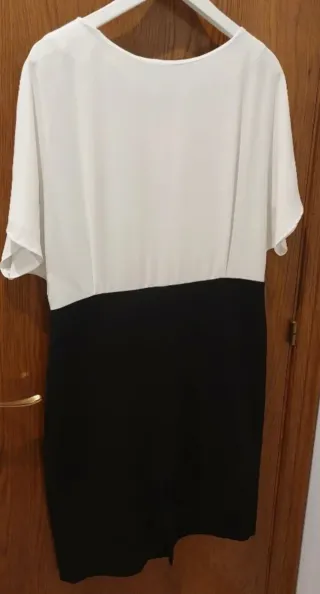 Vestido Mango Blanco y Negro