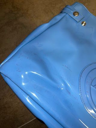 Borsa Giorgio Armani blu vernice