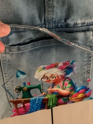 Borsa shopper in denim con stampa