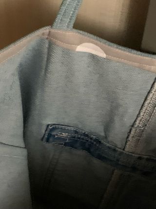 Borsa shopper in denim con stampa