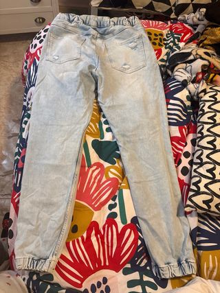 Jogger Jeans Bershka Rotos Talla M